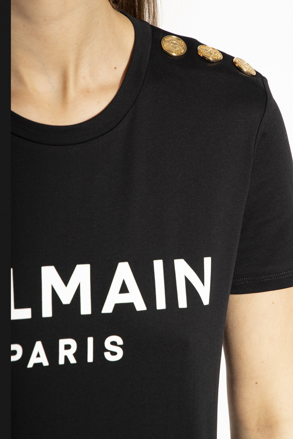 shirt with logo Balmain - Black T - SchaferandweinerShops